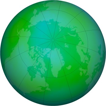 Arctic ozone map for 2008-08